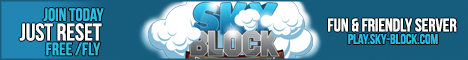 SkyBlock Minecraft server banner